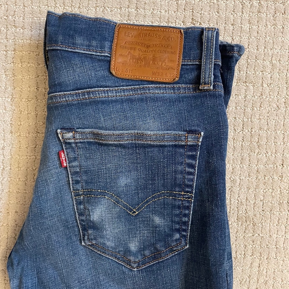 Levi's® Premium 511™ Slim Fit Men's Jeans (Color: Dark Wash; Size: W 33 x L 32)